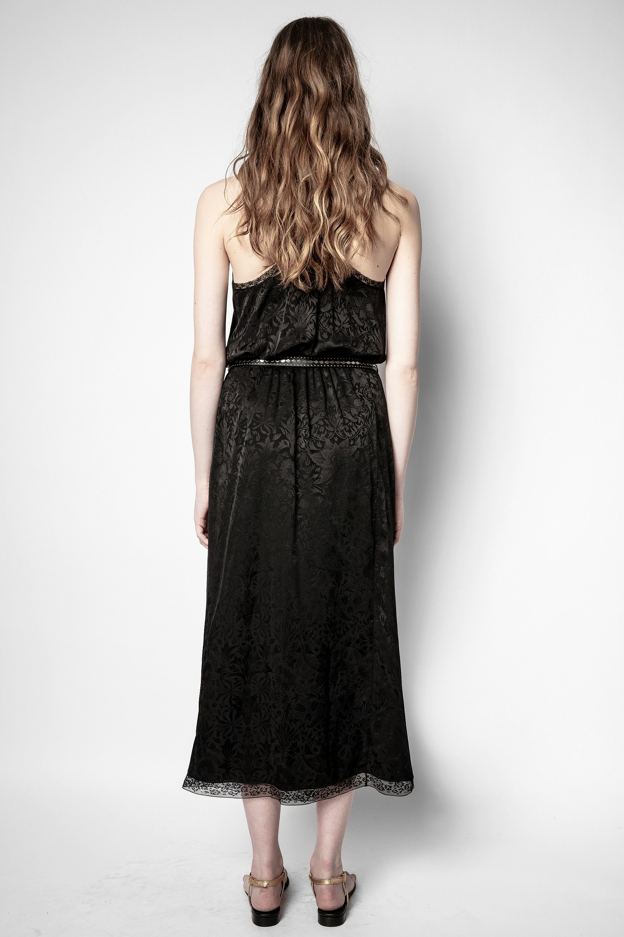 Rixi Jac Kaleido Silk Dress - Women’s printed black silk jacquard dress.